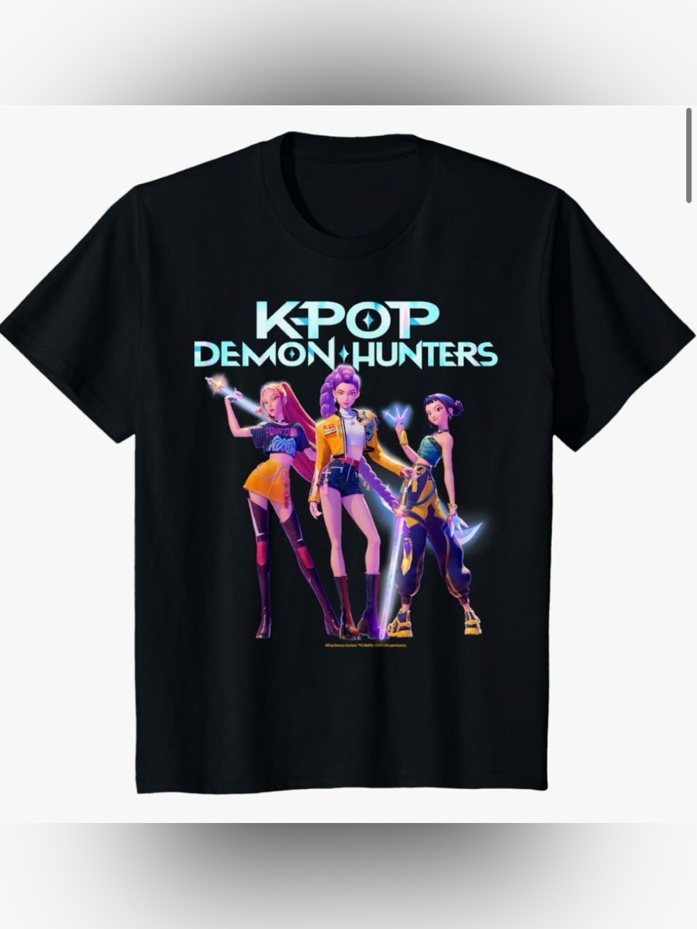 K-Pop Demon Hunters Graphic Tee - Black Unisex. New never been worn.